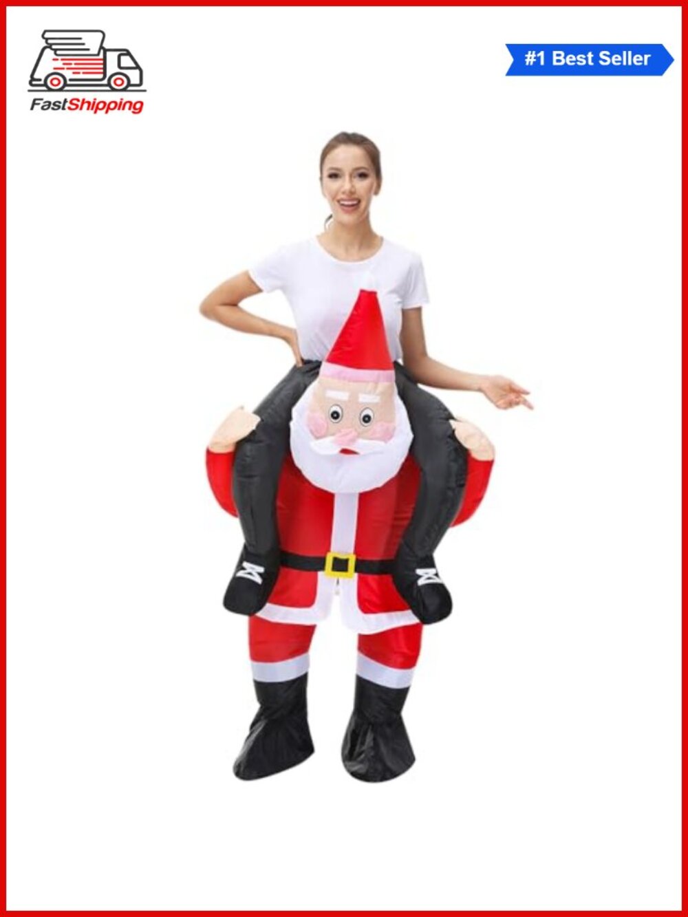 🎅 Santa Claus Inflatable Costume Adult Christmas Blow Up Suit Jumpsuit